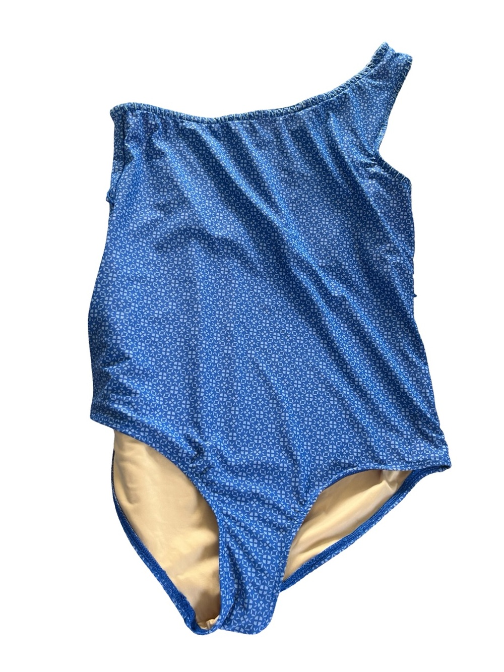 Cabana Life Windermere One Shoulder One Piece Swimsuit Blue Geometric